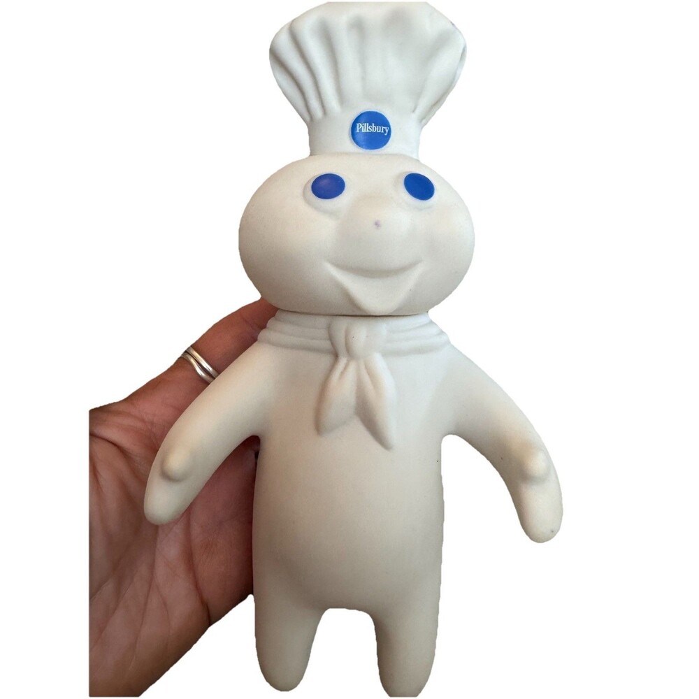 Vintage Pillsbury Dough Boy Rubber Doll Swivel Head 7" Tall 1971 TPC